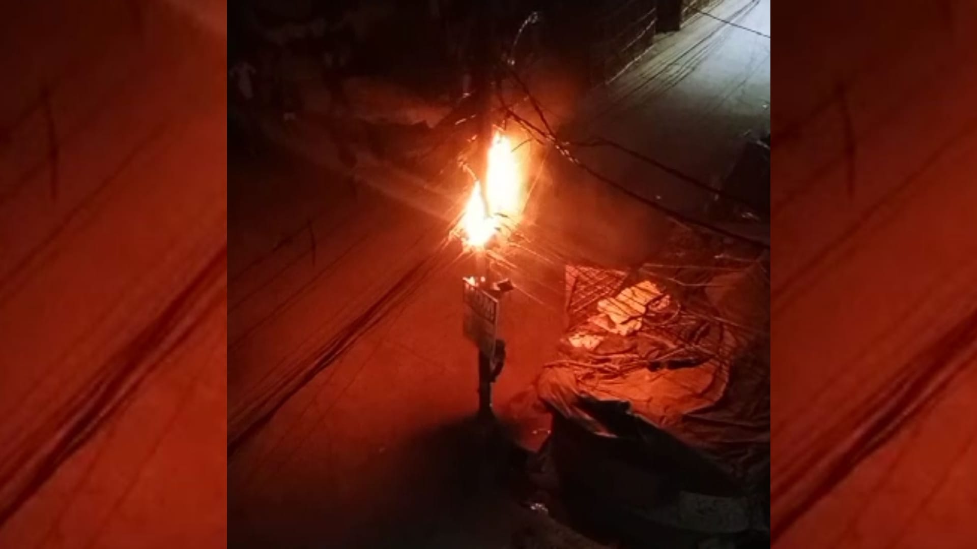 People angry because of power cut attacked on a unit in Lucknow.