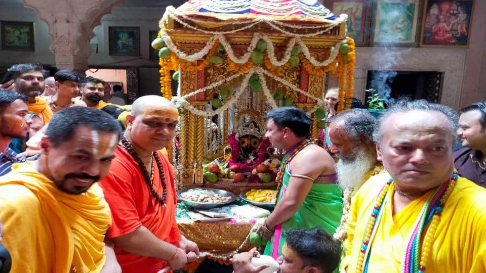 Rath Yatra Festival celebrated with great pomp at Thakur Shri radha Damodar Temple in Vrindavan at Mathura