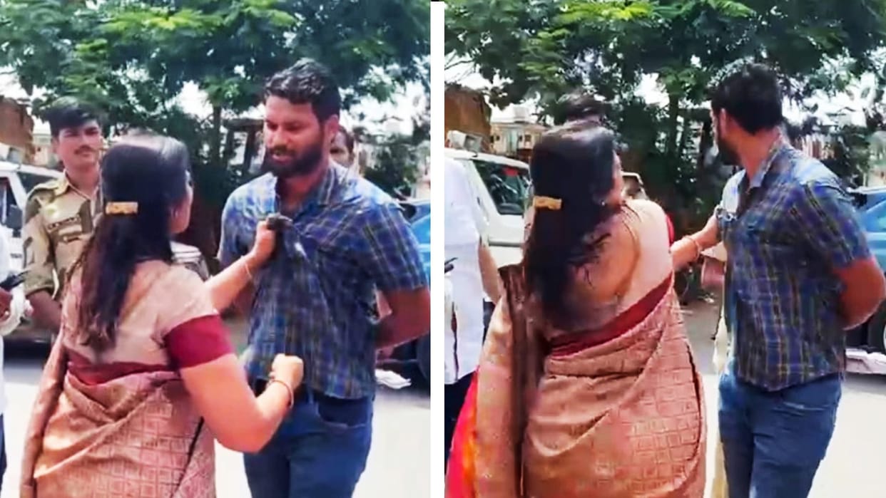 Maharashtra meera bhayandar MLA Geeta Jain slapped the engineer of the municipality video viral