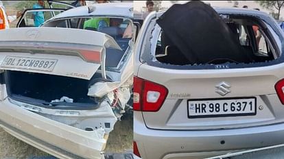 Two people died including woman while four injured collision with car on Yamuna Expressway in Mathura