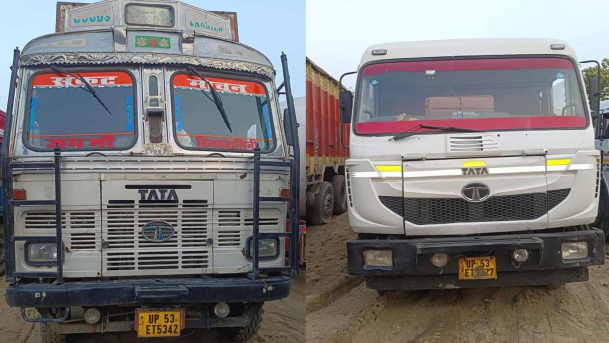 Administration crackdown on illegal sand mining in Gorakhpur seven truck trailer seized