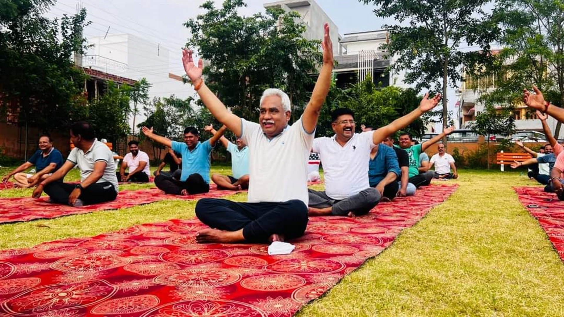 International Yoga Day 2023 Uttarakhand CM Dhami Baba Ramdev Watch Photos