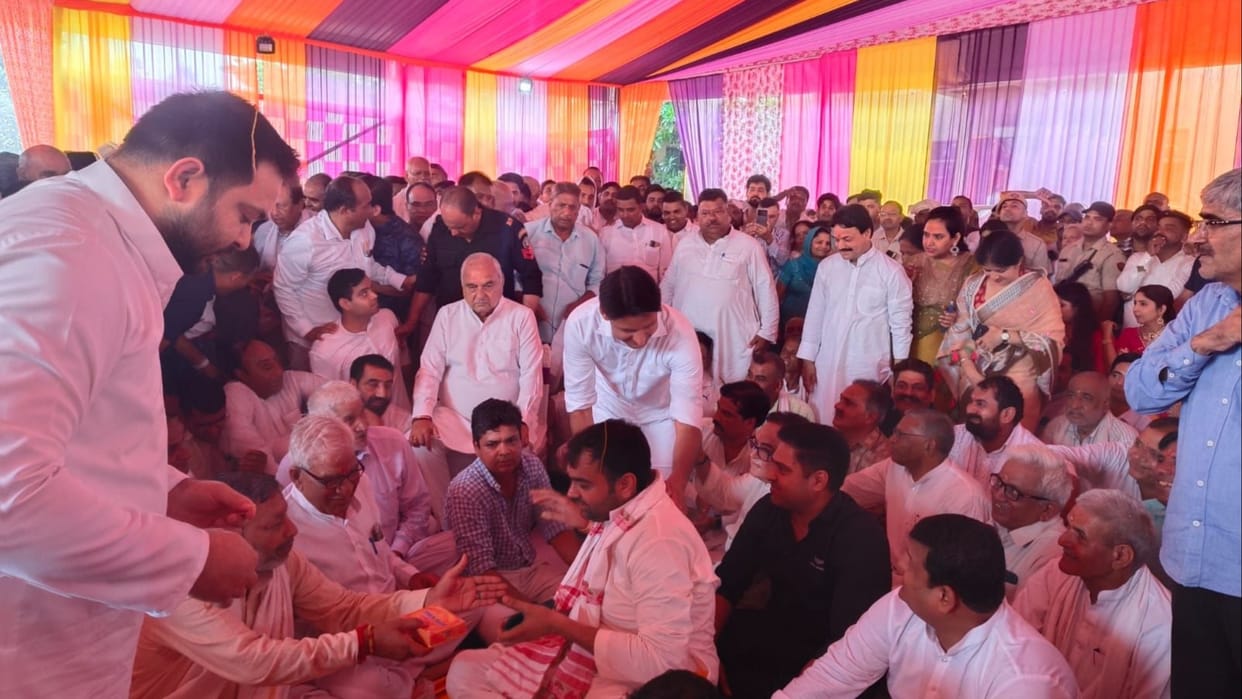 Tejashwi Yadav reached Haryana: said -  constitution is on the target of BJP