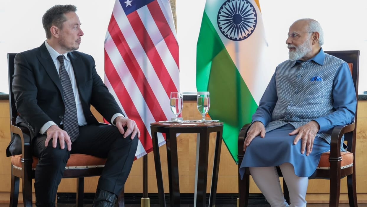 Prime Minister narendra modi Meets Elon Musk on his official visit to united states of America
