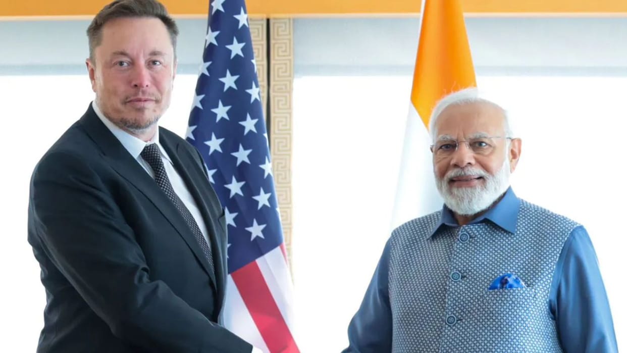 elon musk meets pm modi says tesla is looking to invest in india, pm modi on america visit
