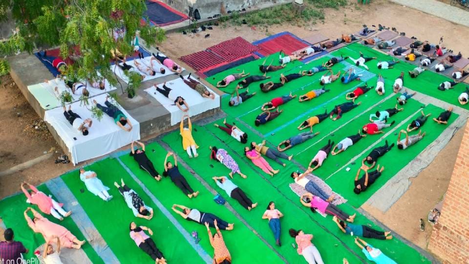 Yoga camps were organized at various places in Agra on International Yoga Day
