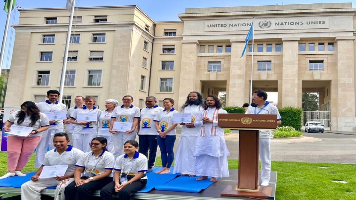 United Nations Celebrating International Yoga Day 2023 in Geneva Office