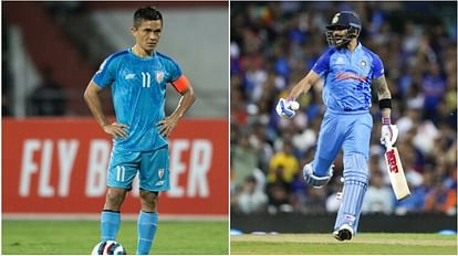 IND vs PAK Two friends virat kohli and sunil Chhetri like to play against Pakistan Fans shared memes