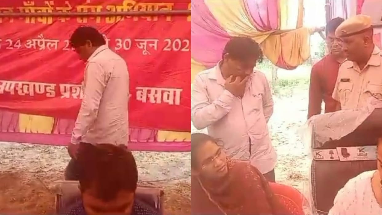 Dausa Drunk Patwari reached campaign camp with the administration villages reached the women swinging