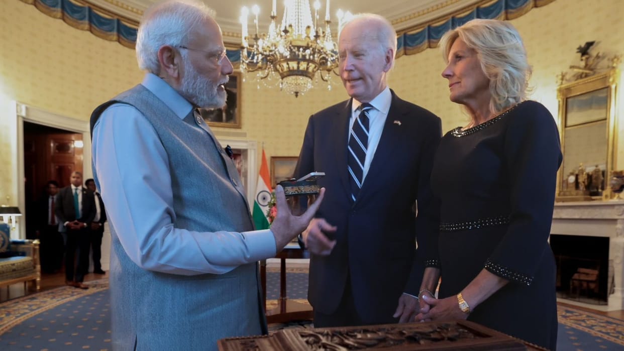 PM Modi Gifts To joe biden and jill biden in white house what is Tussar silk