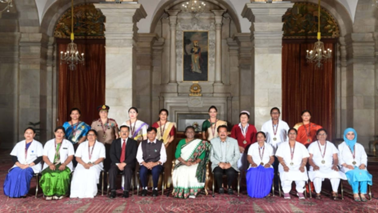 President Murmu confers National Florence Nightingale Awards for 2022, 2023 to nursing professionals