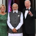डिनर के लिए व्हाइट हाउस पहुंचे प्रधानमंत्री नरेंद्र मोदी।