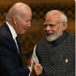 अमेरिकी क्रिकेट टीम (बाएं) भारतीय प्रधानमंत्री नरेंद्र मोदी और अमेरिकी राष्ट्रपति जो बाइडन (दाएं)