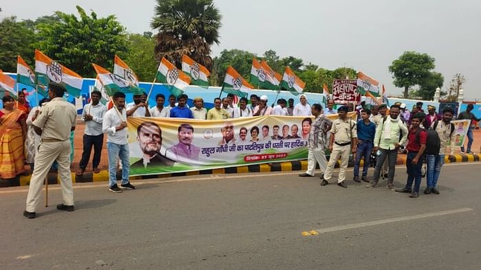 Meeting of opposition parties in Patna; Rahul Gandhi talking to workers at Sadakat Ashram, Bihar, Nitish Kumar