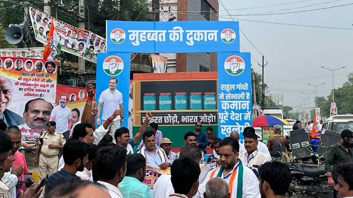 Meeting of opposition parties in Patna; Rahul Gandhi talking to workers at Sadakat Ashram, Bihar, Nitish Kumar