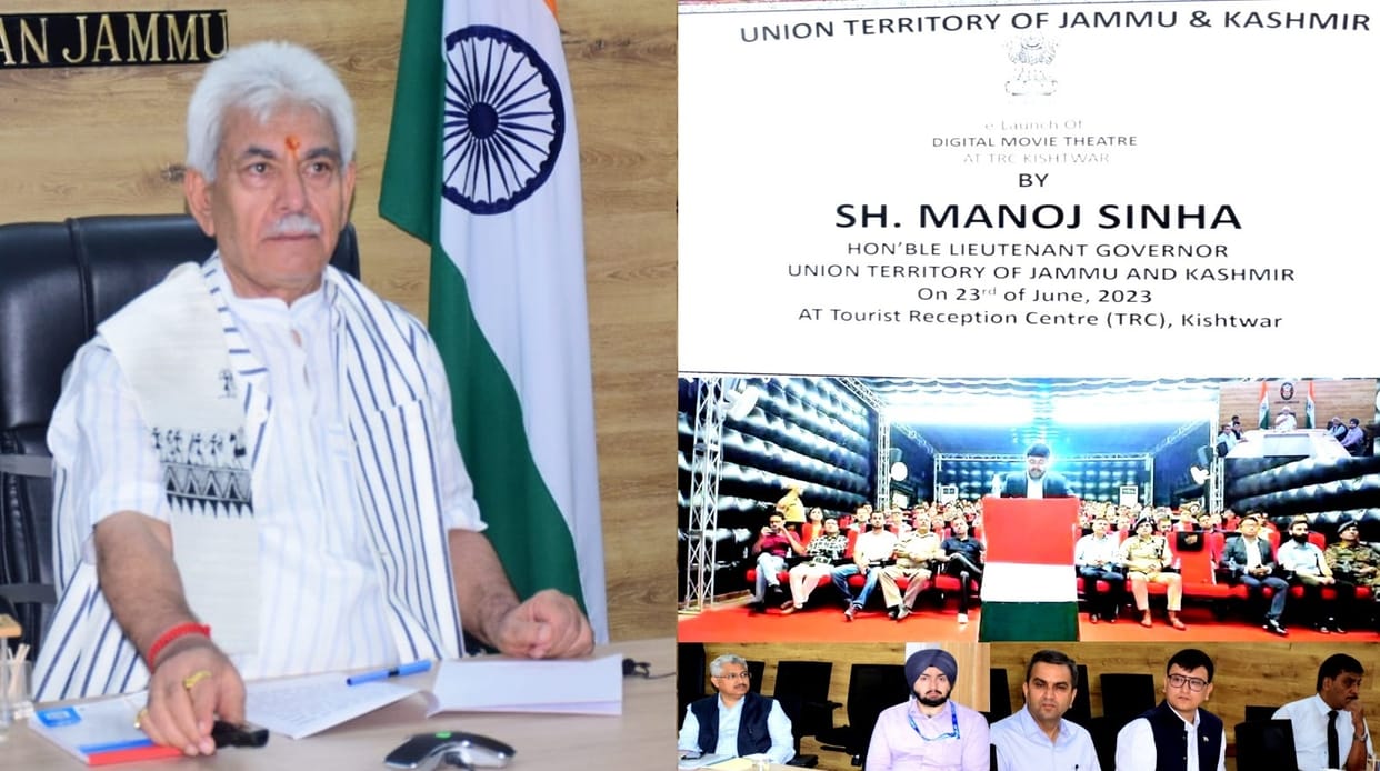 LG Manoj sinha inaugurates Digital Movie Theatre at Kishtwar