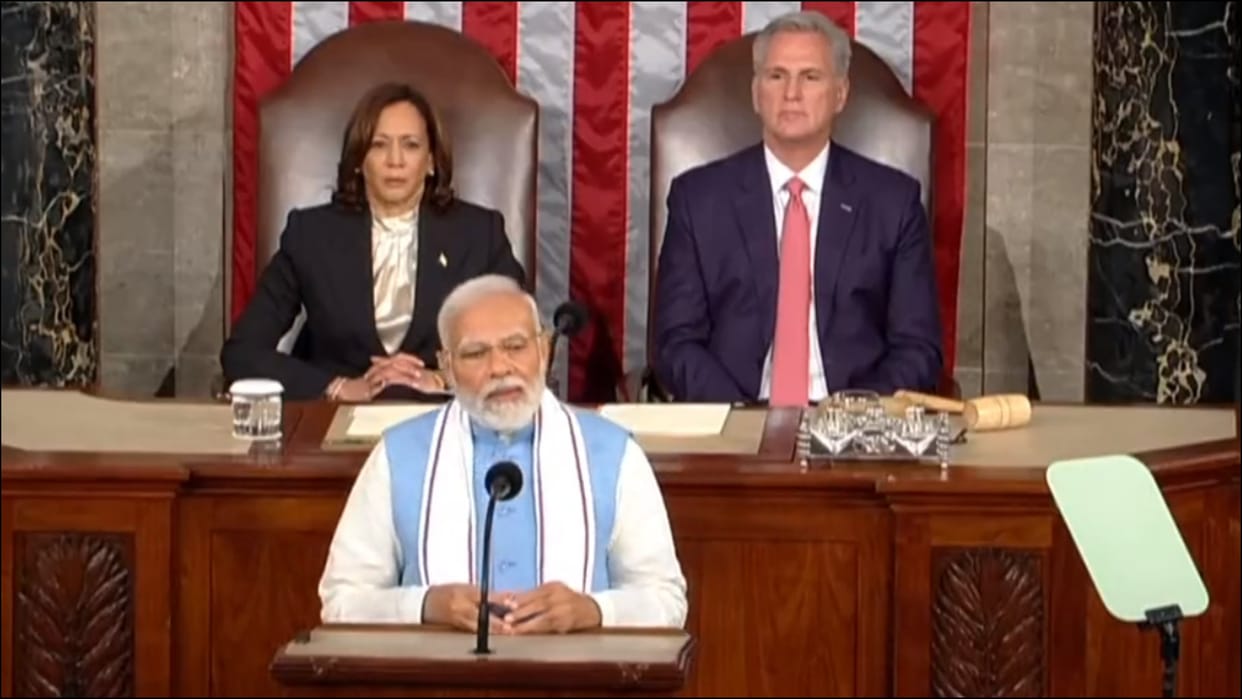 pm modi mentions kamala harris samosa caucus in his speech at us congress capitol hill