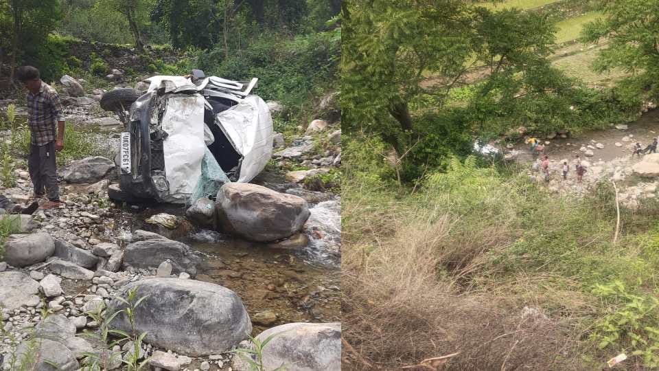 Uttarakhand Srinagar Accident News Car Fell into ditch on Maletha Tehri highway one Died