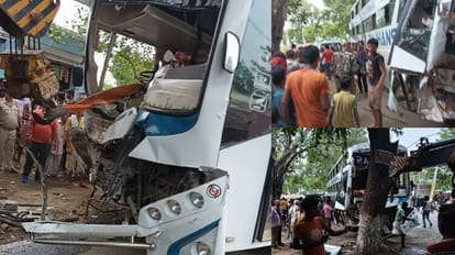 Bihar: छत्तीसगढ़ से पटना आ रही सवारी बस नौबतपुर विक्रम मोड़ के नजदीक पेड़ से टकराई; 18 यात्री घायल Passenger bus coming from Chhattisgarh to Patna collided with tree near Naubatpur Vikram Mor; 18 injured