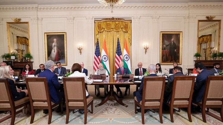 Sundar pichai and andrew jassy and others Ceo Meets Prime Minister Narendra Modi in USA