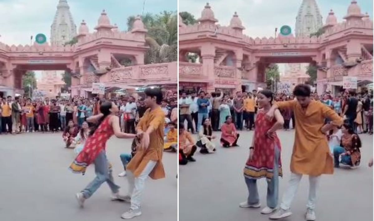 BHU students danced on Hua Chokra Jawan Re song outside Vishwanath temple video viral