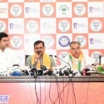 भाजपा प्रदेश अध्यक्ष वीडी शर्मा मीडिया को संबोधित करते हुए