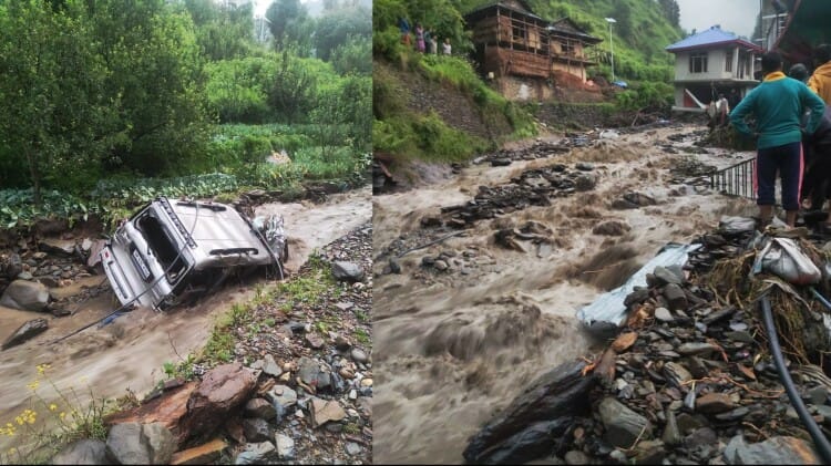 Himachal Monsoon Rain: बाढ़ में बहीं गाड़ियां, भूस्खलन से मकान क्षतिग्रस्त, नदी-नाले उफान पर Landslide in Himachal Today: Severe Rainfall Alert in Himachal Pradesh, Monsoon Rain Update