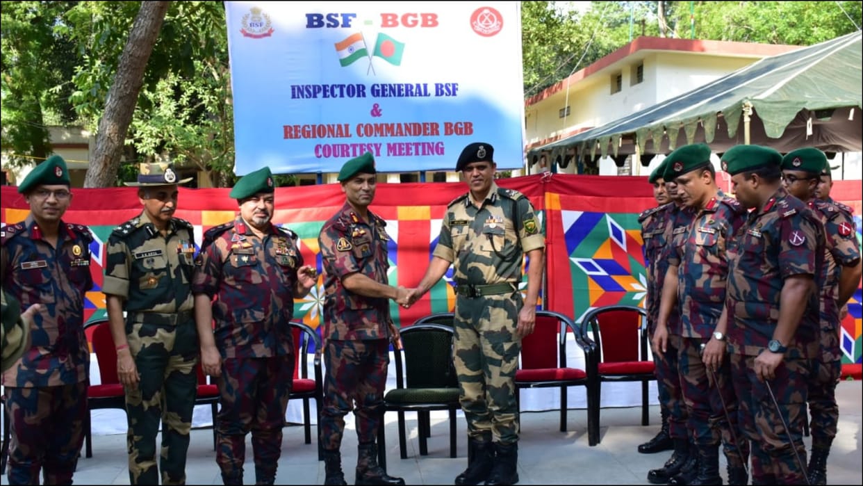 BSF BGB officers meets at Indo-Bangladesh border to maintain good relations discuss trans-border crime