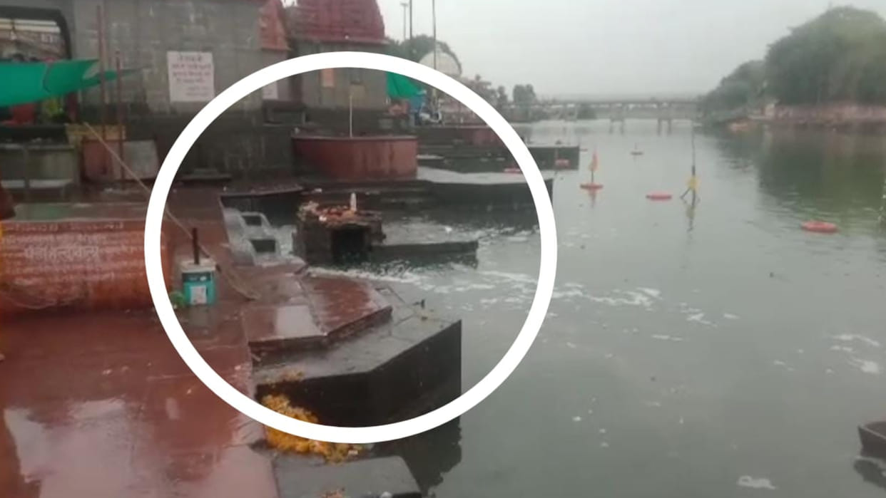 Ujjain Shipra River Turns Dirty Due to Overflow Drainage Water Pre-Monsoon Rains