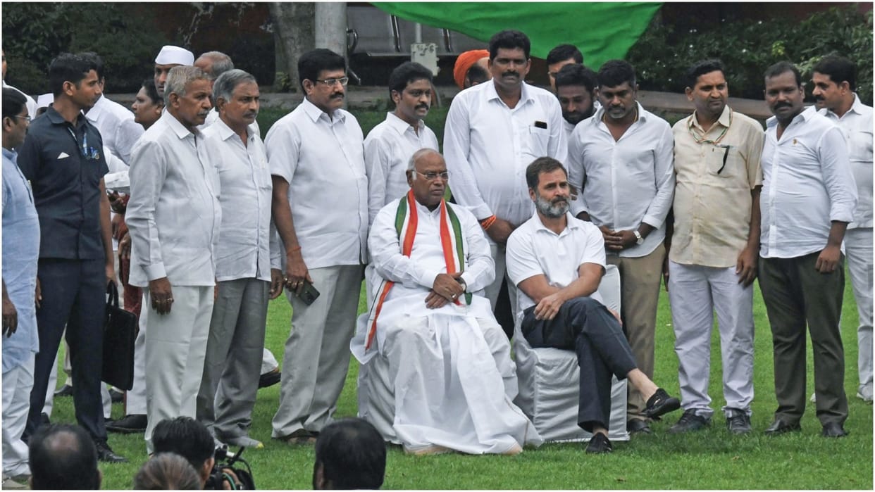 35 Leaders Of KCR Party BRS Join Congress Ahead Of Telangana Polls in presence of Rahul Gandhi