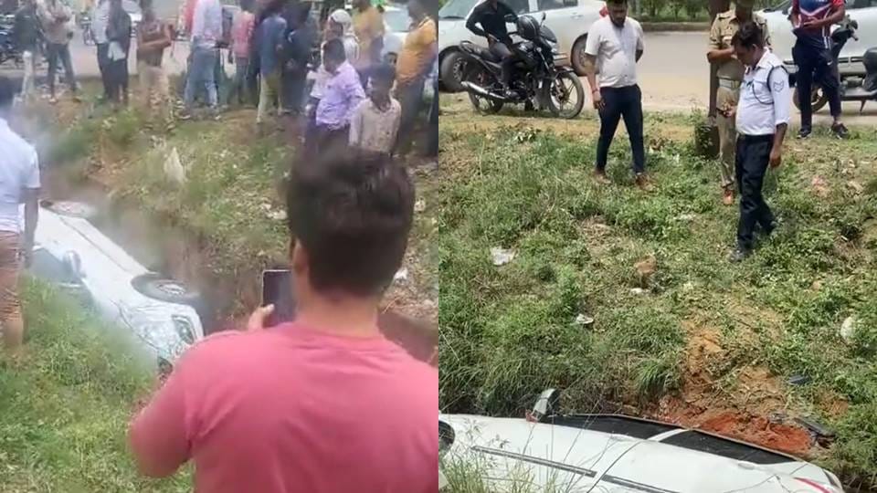 Car fell into drain in Greater Noida police pulled out five people