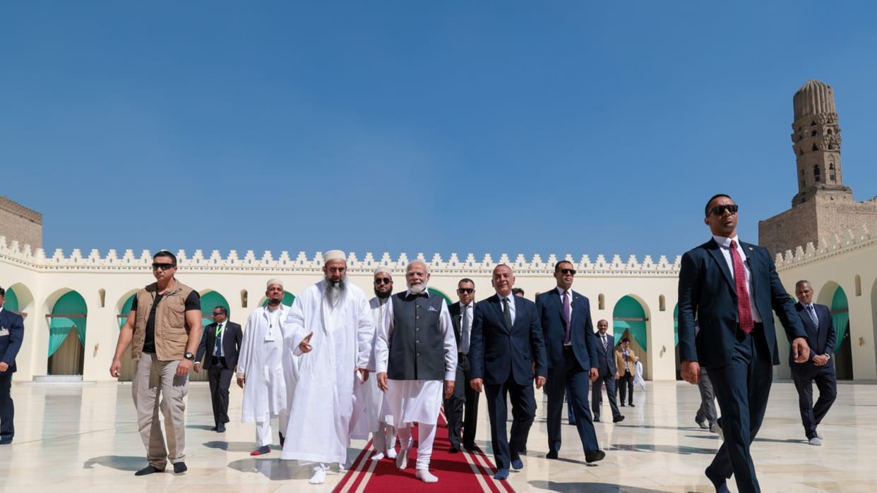Prime Minister Narendra Modi Egypt visit summary Pm Modi visited Al hakim Mosque