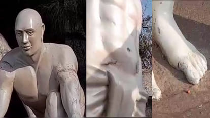 MP News: Cracks in Surya Namaskar idols made of lakhs in Satna after Ujjain, questions raised on quality