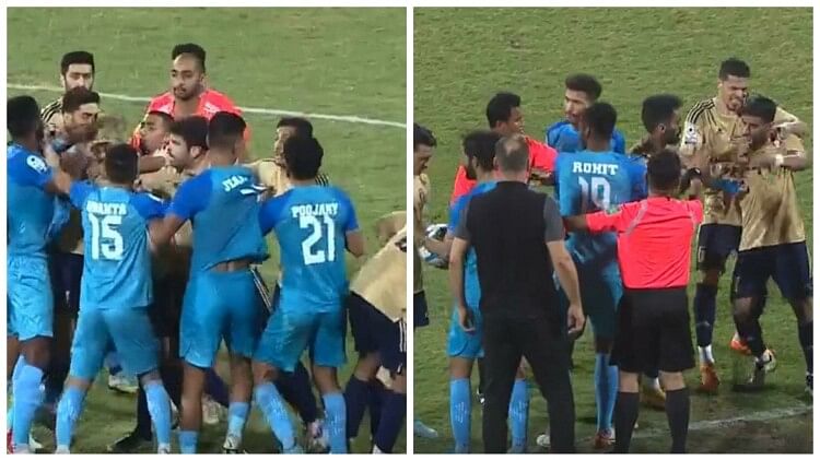 SAFF Championship: भारत-कुवैत मैच में हाईवोल्टेज ड्रामा, भिड़े दोनों टीमों के खिलाड़ी; कोच को मिला रेड कार्ड