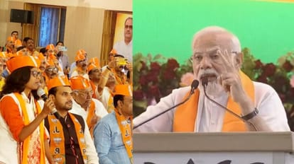 PM Narendra Modi talks to Reena Chaurasia of Lucknow.