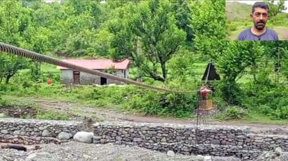 Himachal News: suspension bridge stuck over river local resident Gopal rescued by villagers