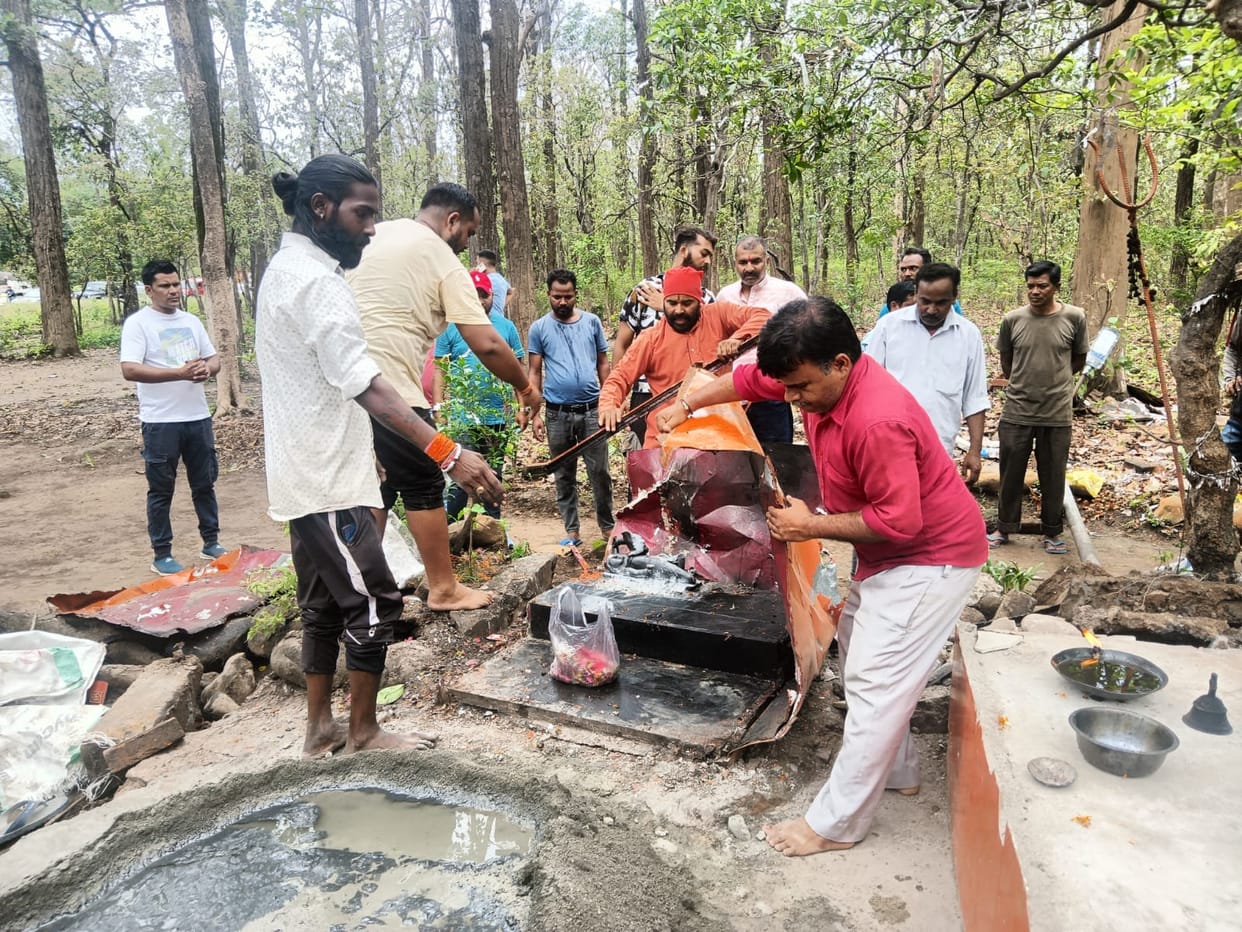 Dehradun news Controversy over demolition of ancient Shiva temple in Doiwala police deployed