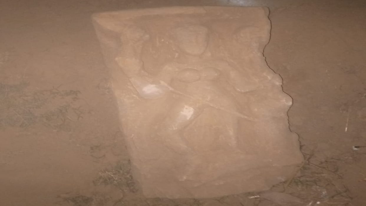 Ancient idols found during digging of soil in the field, villagers worshiping by placing them in the temple