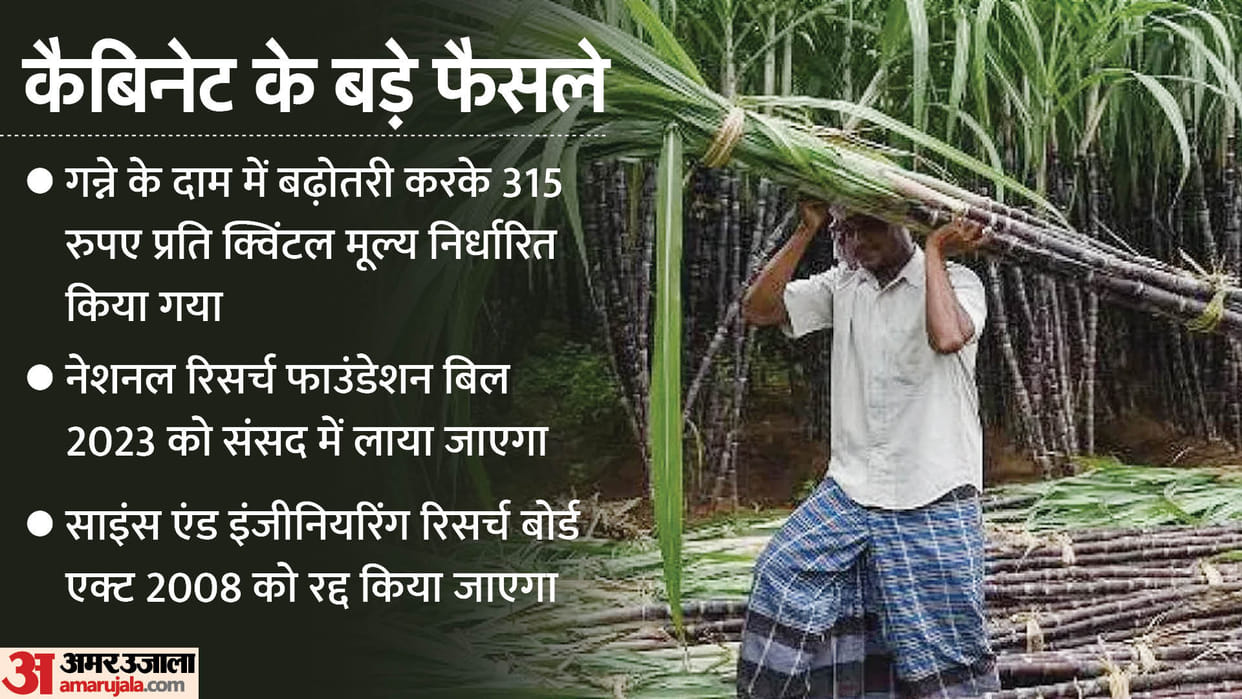 Cabinet Decision: Modi cabinet announced to increase FRP for sugarcane farmers news and updates