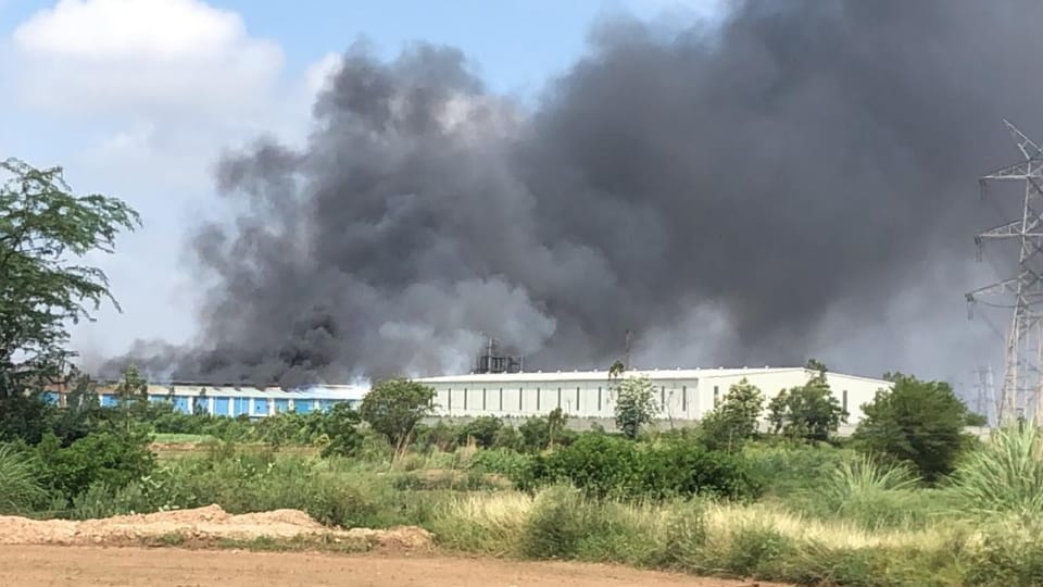 Fire broke out at cardboard factory in Derabassi