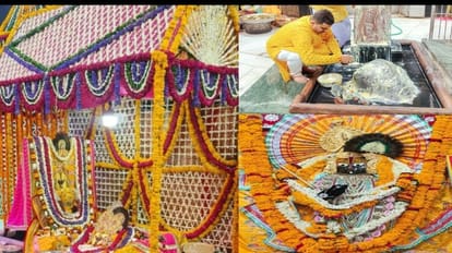 Shri Banke Bihari temple: फूल बंगले में विराजकर आराध्य ने भक्तों को दिए दर्शन, जयकारों से गूंज उठा परिसर Shri Banke Bihari sitting on flower bungalow in Mathura gave darshan to devotees