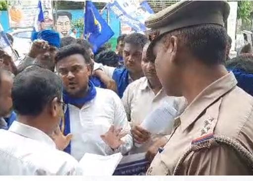 Massive protest over security of Bhim Army chief Chandrashekhar Azad, memorandum of demands sent to Governor t