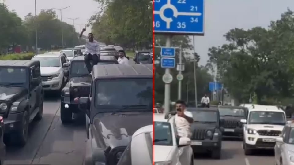 Stunt sitting on the roof of moving vehicles in Chandigarh, video viral, three challaned