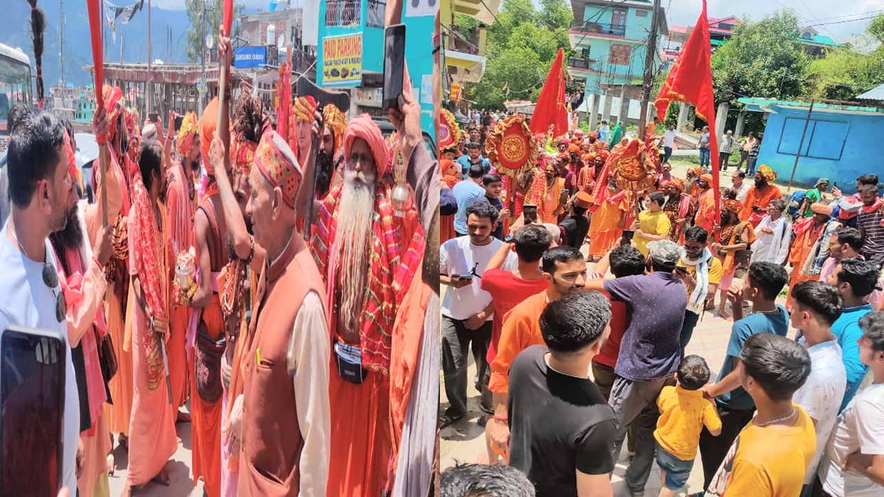 Ambika Mata and Swami Dattatreya's holy stick yatra leaves for Shrikhand
