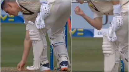 ENG vs AUS 2nd Test: लाबुशेन ने जमीन पर गिरे च्यूइंग गम को मुंह में डाला, कैमरे में कैद हुई घटना, देखें VIDEO ENG vs AUS Ashes 2nd Test: Marnus Labuschagne Puts Dropped Chewing Gum Back In Mouth, Caught On Camera; Video