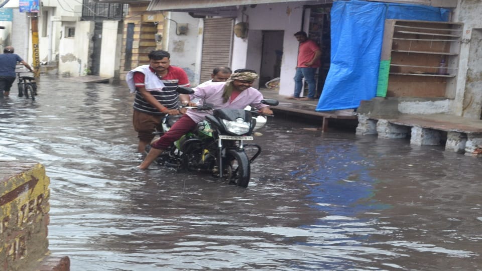 first rain opened sewerage and drainage