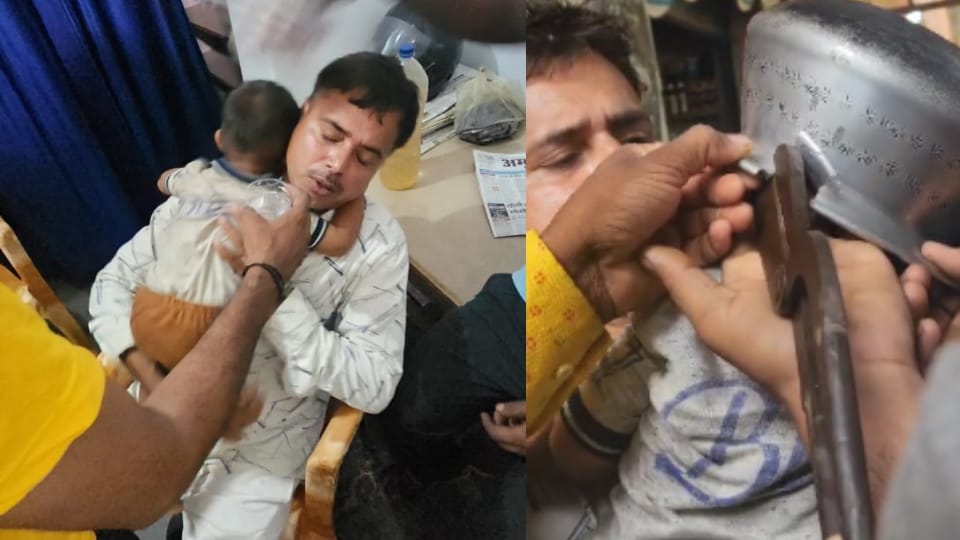 Child head got stuck in cooking vessel while playing in budaun