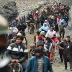 बालटाल से अमरनाथ गुफा की तरफ रवान होते श्रद्धालु