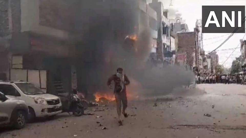 Fire breaks out at a sweet shop in Delhi's Geeta Colony