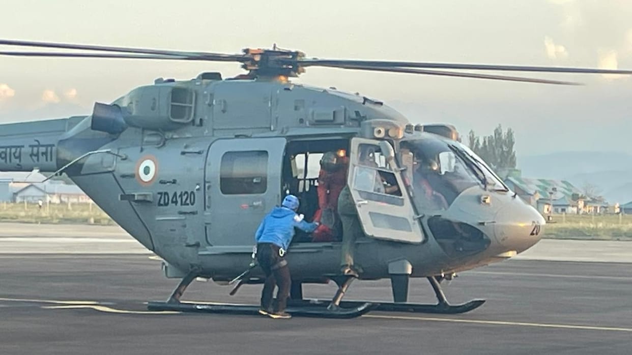 Jammu Kashmir news: IAF rescues mountaineers stranded on glacier in Kashmir valley